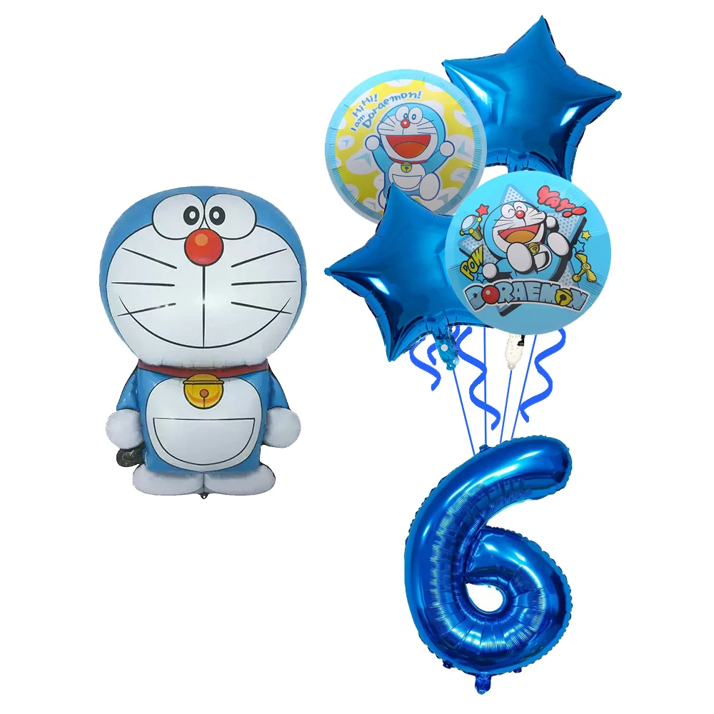 Dingdang gato dos desenhos animados festa de aniversário decoração conjunto jogo descartável bolo topper folha balão copo placa criança menino diy fontes de festa