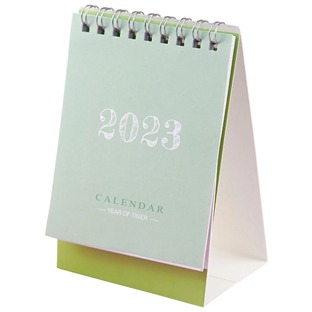 Creative Small Calendar 2023 Paper Desktop Organizer Simple Style for Plan Tracking Lightweight Easy Carry
