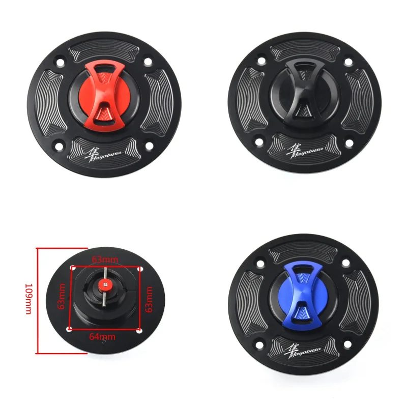 Keyless Motorcycle Fuel Gas Tank cap Cover For SUZUKI HAYABUSA GSXR 1300 1999-2007 (2000 2001 2002 2003 2004 2005 2006