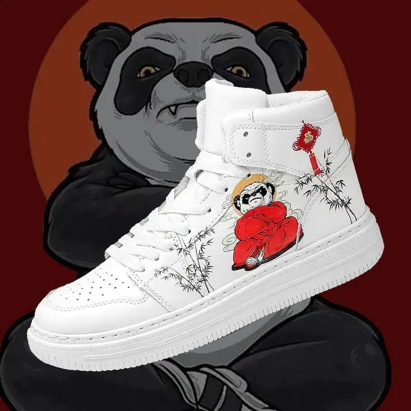 

Chinesestyle Мужчины Женщины Hightop Скейтборд Обувь Студенты Ходьба Платформа Кожаные Сапоги Весна Зима Белый Hightcut Кроссовки