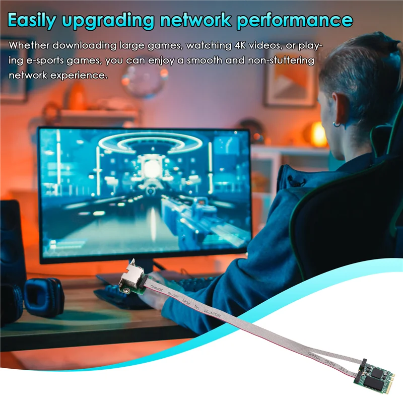 -AS58 RTL8126 Chip M.2 A+E KEY Ethernet Card, 5Gbps RJ45 Gigabit Network, Supports PXE Diskless Boot For Win10/8/7