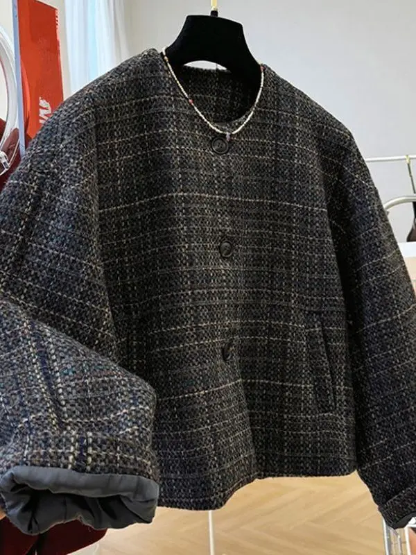 

Женское шерстяное пальто Ele ort, большие размеры, осенне-зимнее пальто, повседневное большое пальто, повседневное модное женское пальто...