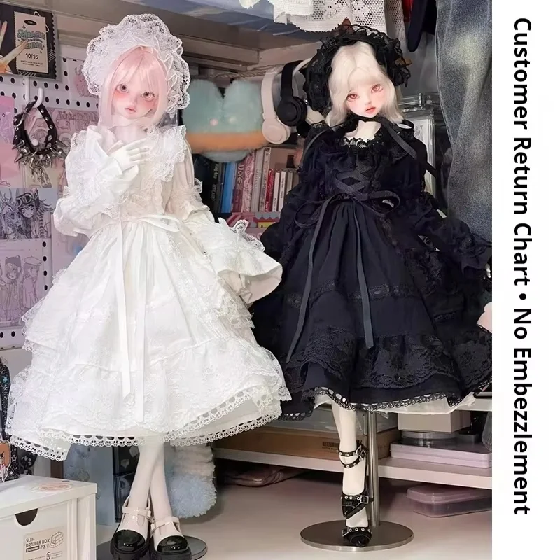 

Одежда для кукол BJD 1/3, 1/4, 1/6, 60 см: Платье в стиле дворцовой Лолиты, винтажное кружевное платье для девочек, платье горничной Алисы, изысканный роскошный набор ручной работы