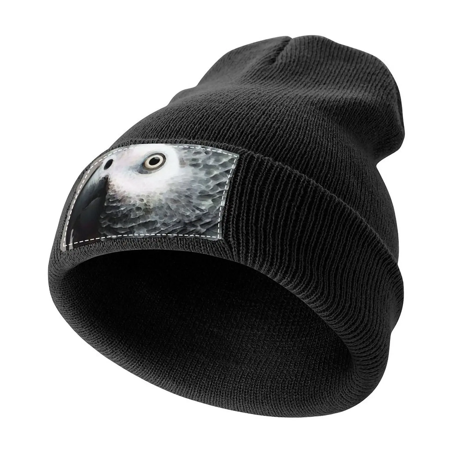 African Gray Parrot Art - Softy Knitted Cap Fishing cap funny hat fishing hat Caps For Men Women's