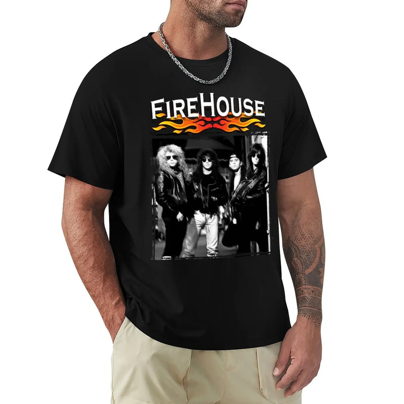 

Retro FireHouse Band Tribute Graphic Gift For Fan T-Shirt Casual Light Summer Short Sleeve Top
