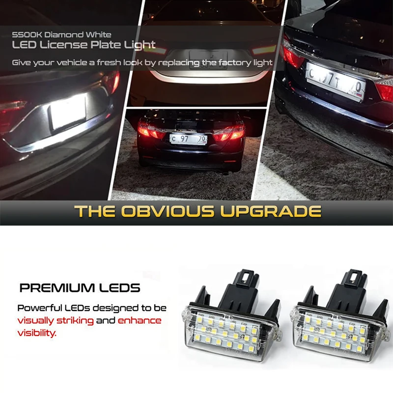 2pc 18 LED Car License Number Plate Lights Bulb Lamp For Toyota Camry Yaris Corolla Verso Prius Highlander Car Styling