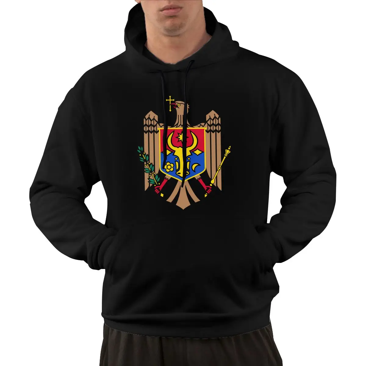 

95% Cotton Emblem Of Moldova Country Flag Warm Winter Pullover Hoodie Men Women Unisex Hip Hop Style Sweatshirt