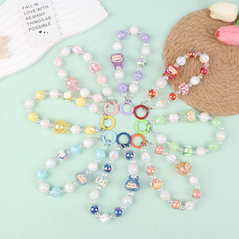 Cartoon Mobile Phone Chains Women Cute Beaded Bracelet Anti-lost Chains For Cellphone Useful Accessories Girls Keychains