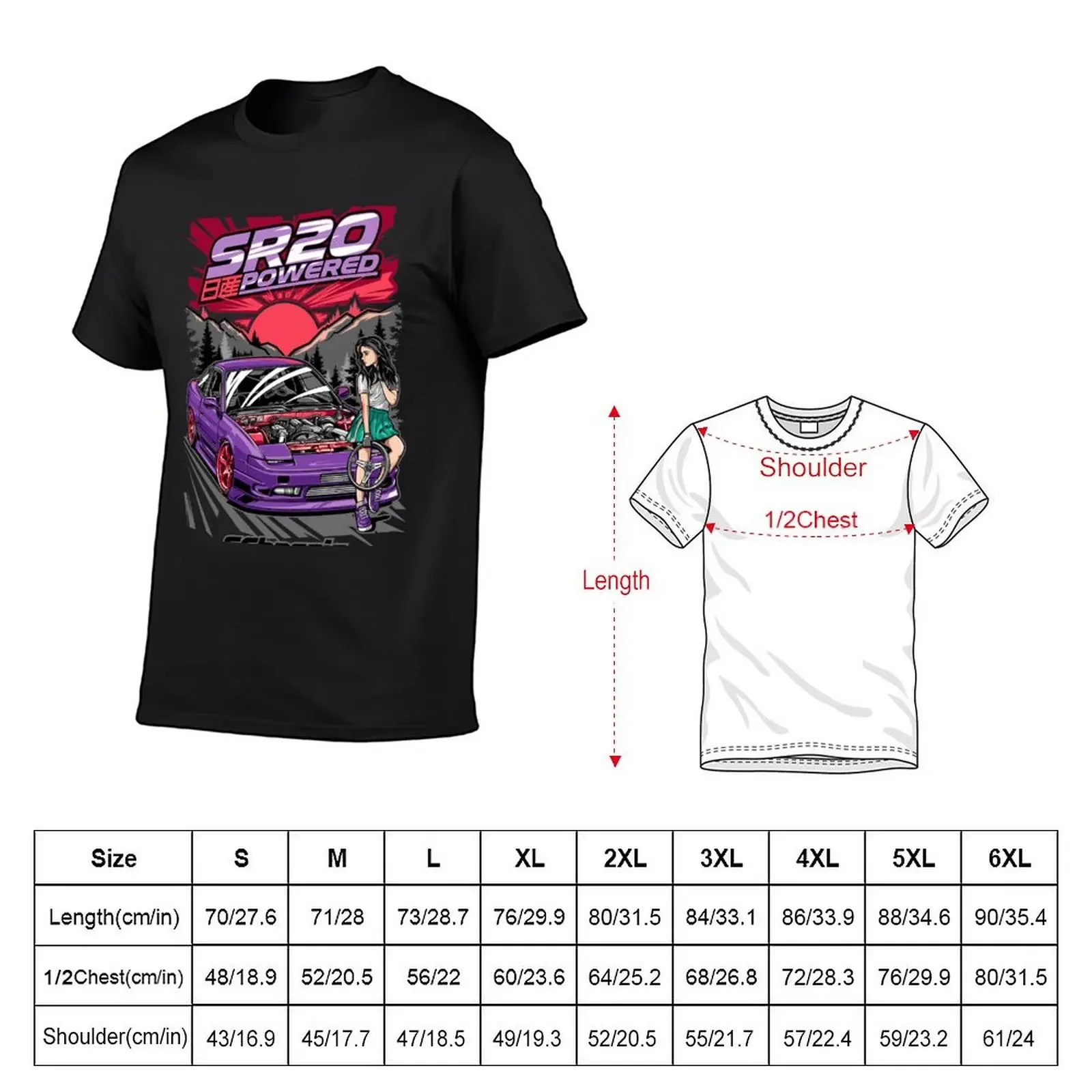 SChassis 13 SR20 Powered T-Shirt plus size tops blanks Short sleeve tee men