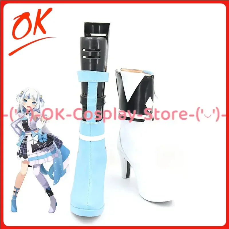 

[На заказ] Gawr Gura Обувь для косплея Vtuber Аниме Опора для ролевых игр Хэллоуин Карнавальная вечеринка Сапоги из искусственной кожи