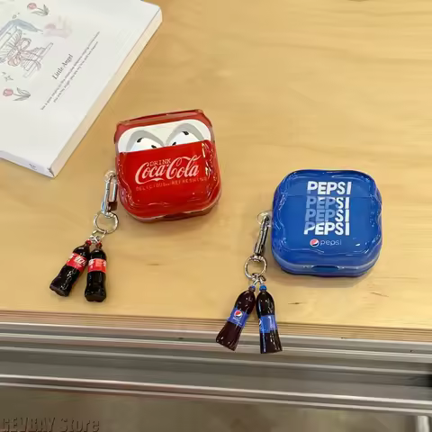 For Apple AirPods Pro3 AirPods 1 2 4 3 Pro 2 Case Mineral Water Beverages Beer Bottles Earbuds Protective Cover with Pendant