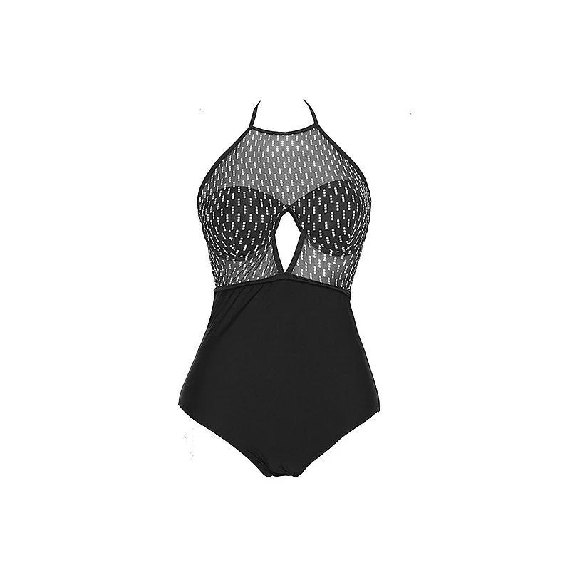 2024 New Women Swimming Sexy Gauze Hollow Out One Piece Swimsuit Monokin Push Up Swimwear Bikini Suit