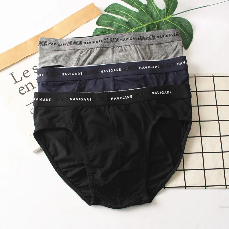 Ropa interior de algodón de alta elasticidad para hombre, pantalones triangulares de cintura baja, calzoncillos cómodos y tra...