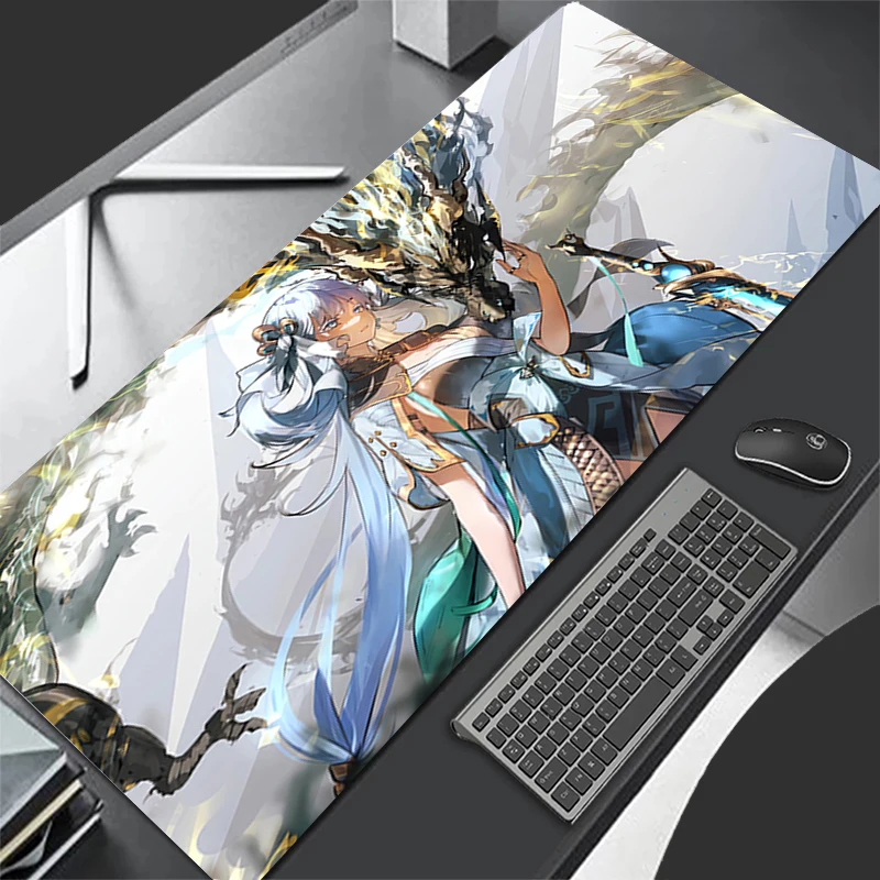 Mousepad Computer Gaming Accessories HD Keyboard Pad Office Wuthering Waves Jinhsi PC Rubber Mouse Pad Decoracion Desk Mouse Mat
