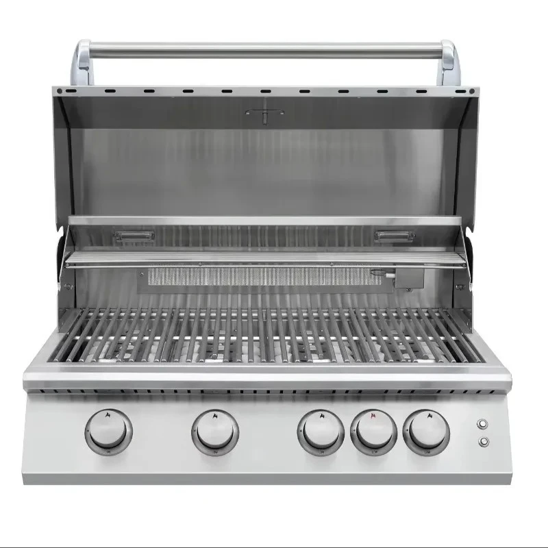 

Factory Supplier Outdoor Stainless Steel 4-Burner BBQ Grill Oven with Rapid Heating Cutting-Edge Metal Steak Oven Rotisserie