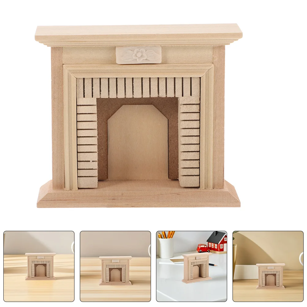 

2 шт. деревянный мини-камин незавершенный DIY аксессуары для моделирования для кукольного домика сказочное украшение сада микро пейзажная мебель