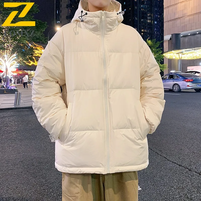 COMXZ Luxury Men Adventure Down Jacket High End Hooded Outdoor Multi Feature Comfort Parka Streetwear Travel Warm Winter Coats