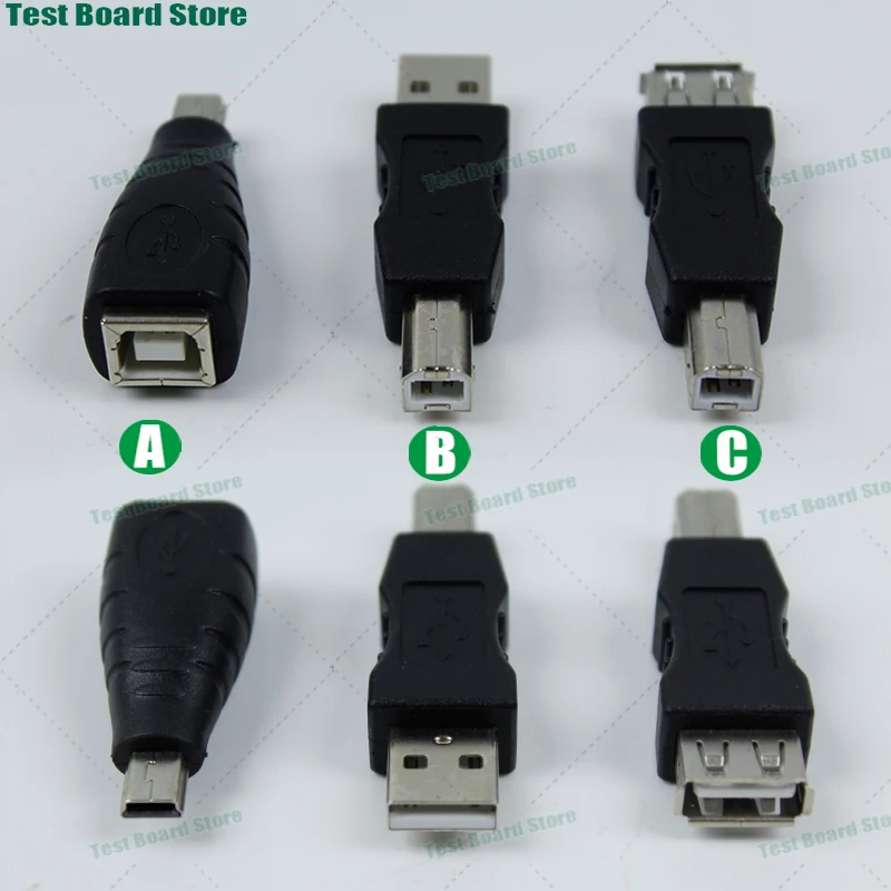 1Piece USB-A to USB-B printer converter mini USB public to USB-B female cable adapter for scanner printers and fax machines