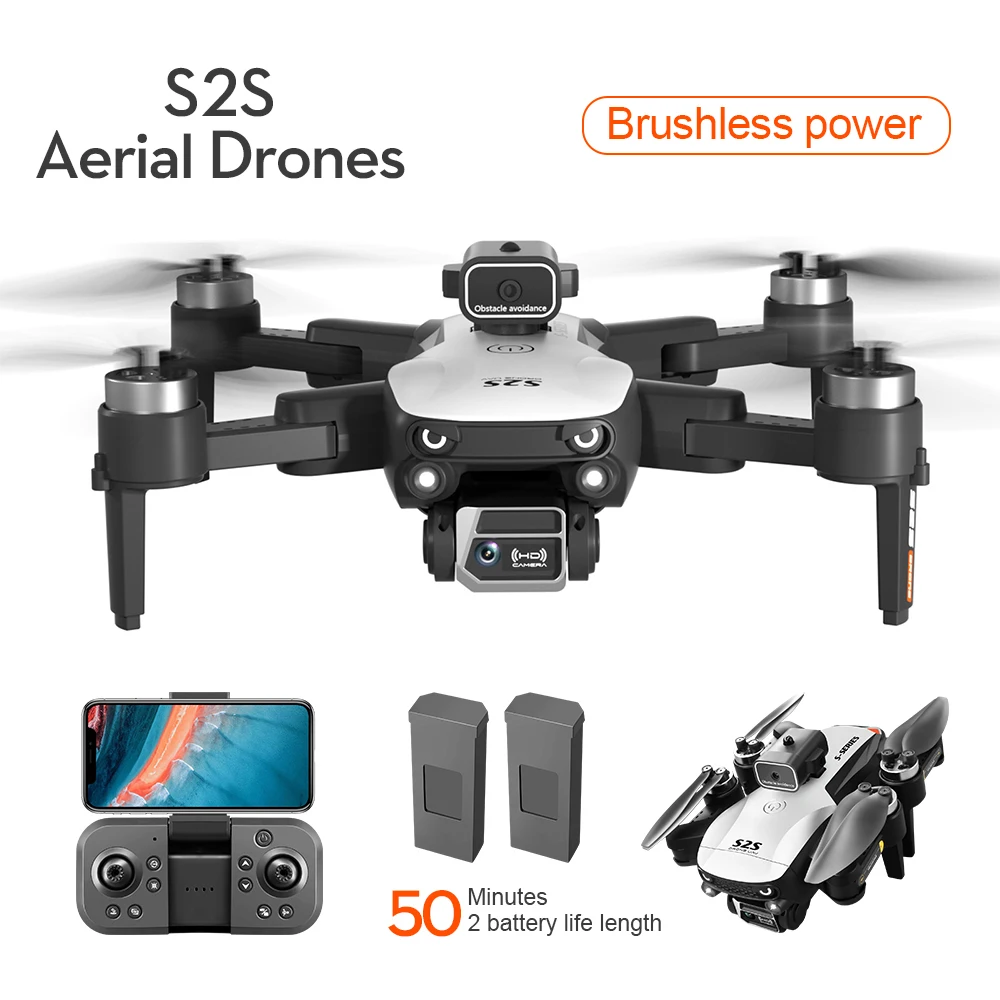 

Professional S2S Drone 8K HD Aerial Camera WiFi FPV Optical Flow Brushless Obstacle Avoidance Quadcopter RC Helicopter Toy Gift