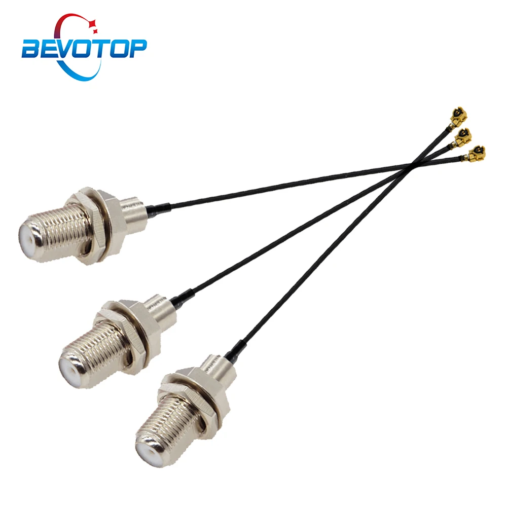 100PCS F to IPX Cable F Female to uFL/u.FL/IPX/-1 Female Jack  RG113 1.13MM RF Coaxial Pigtail 3G Antenna Extension Cable