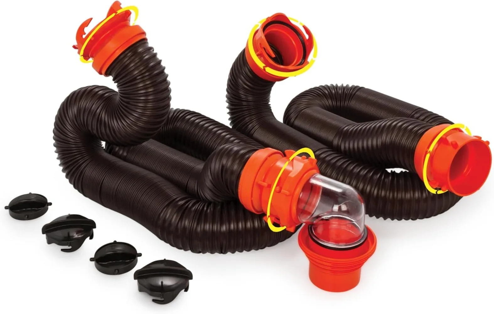 Sewer Hose Kit w/Removable 4-in-1 Adapter - Connects to 3” Slip or 3”/3.5”/4” NPT Threaded Sewer Connection (39742)