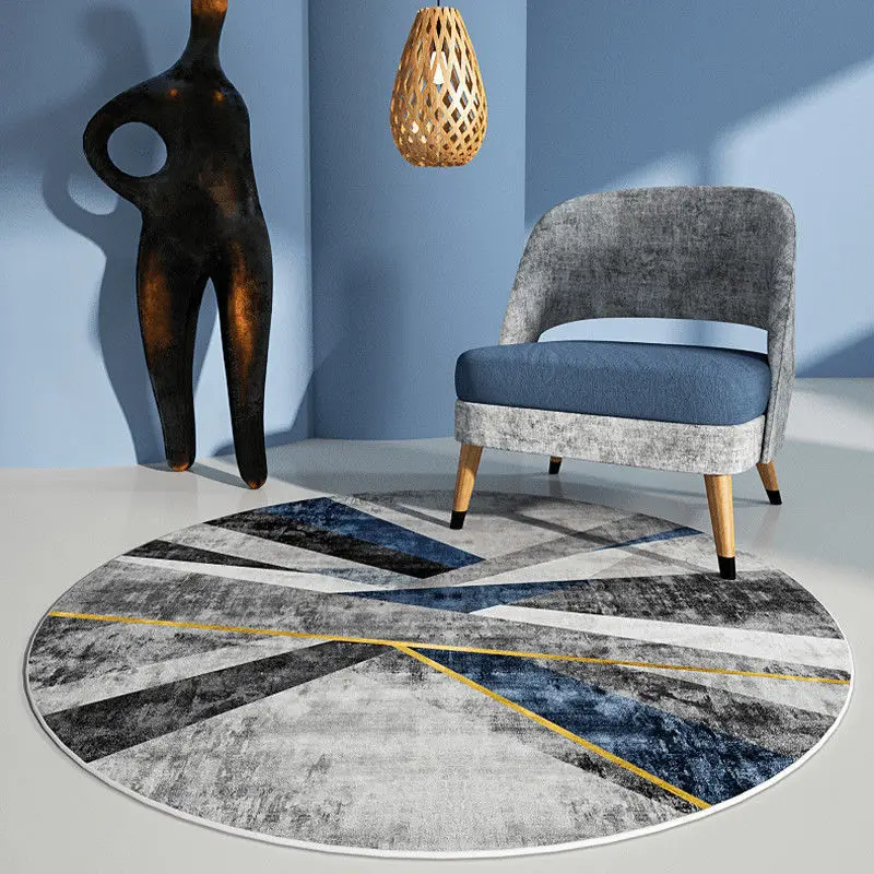 Modern Abstract Round Carpets for Living Room Decoration Home Hallway Washable Bedroom Floor Mats Bedside Area Rugs Large Luxury