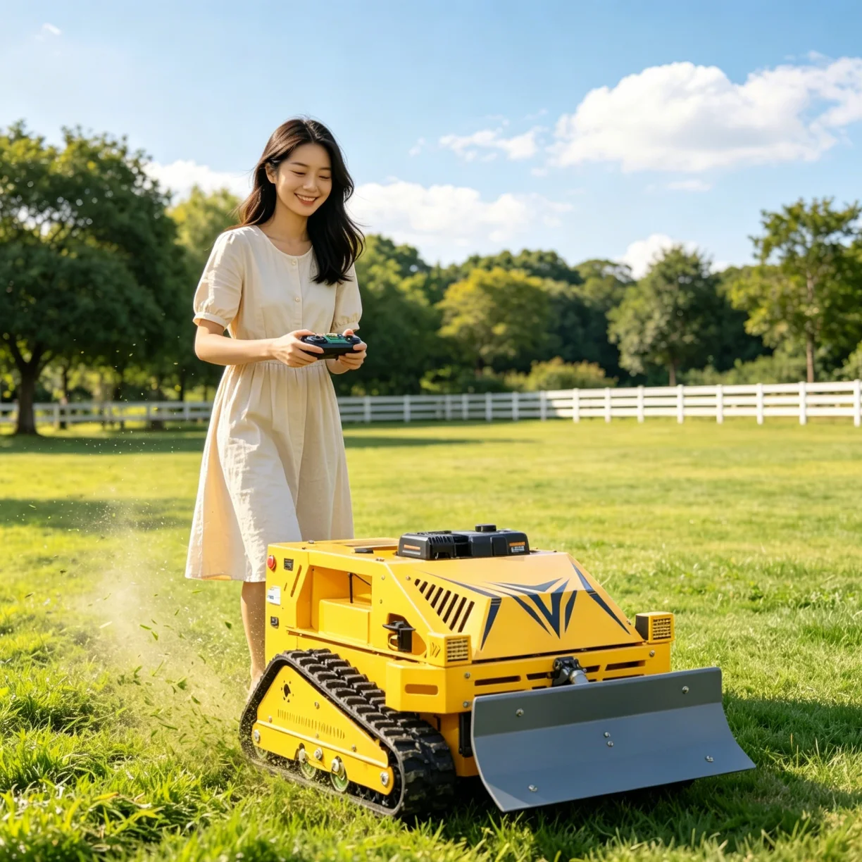 

Customized lawn mowers for sale Steep Hill Remote Control Lawn Mower Crawler Type Flail Mower CE EPA