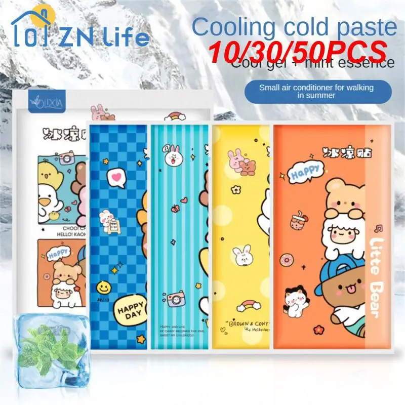 10/30/50PCS Cool Gel Sheet Refreshing Cleaner And Hygienic Clean And Hygienic Temperate Ice Stickers