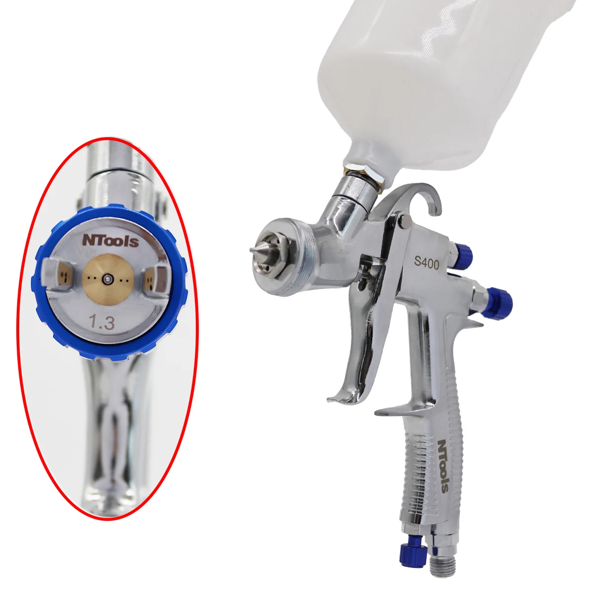 LVLP Air Spray Gun Paint Gun for Cars & House DIY Painting, 1.3/1.5/1.7mm Nozzles, with Paint Sprayer Airbrush