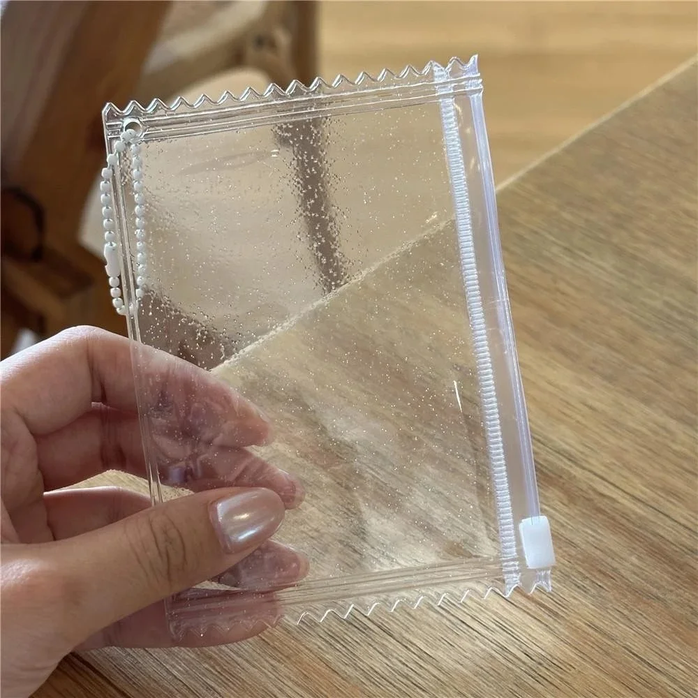 

Ins Transparent Sparkling 10cm Small Card Polaroid Storage Bag Bar Candy Zipper Bag Valley Display Card Holder Pendant