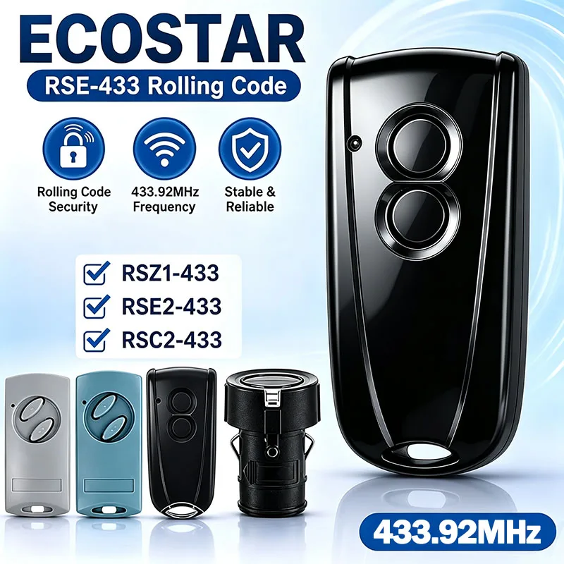 ECOSTAR RSC2 433MHz RSE2 RSZ1 Remote Control 433 Garage Door Remote Control Liftronic 500 700 800 Portronic D5000 D2500 S4000