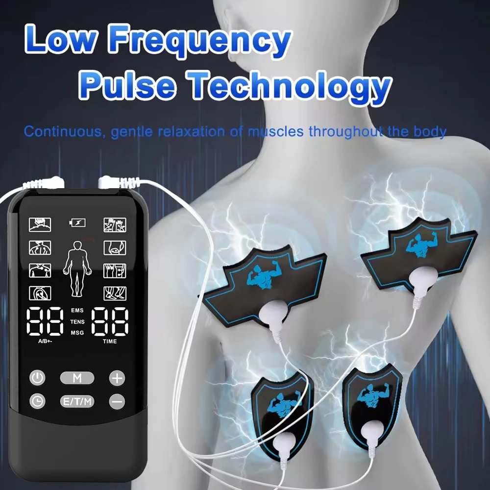 EMS TENS Unit Muscle Stimulator Pain Relief Device Dual-Channel Portable for Muscle Recovery Body Shaping