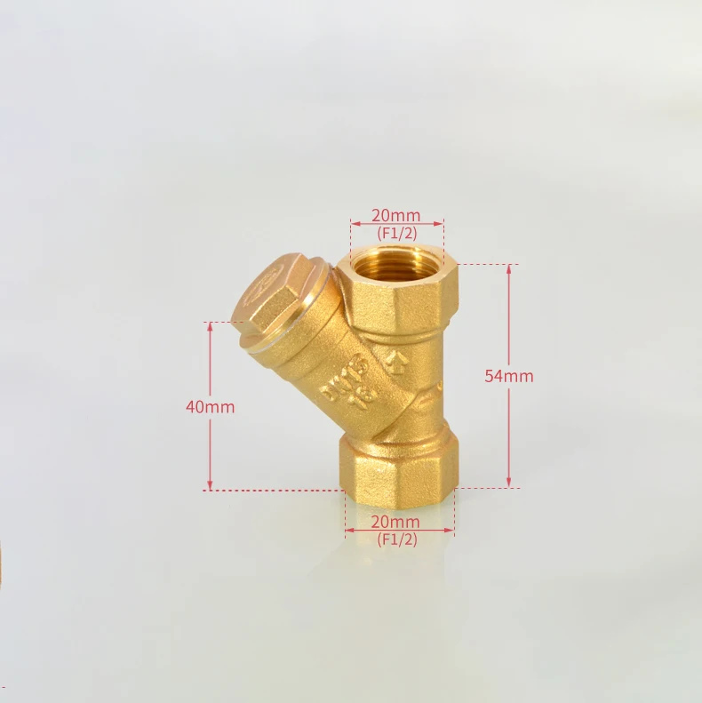 Válvula de filtro de latón con rosca hembra BSP, accesorio de tubería, 1 piezas, 1/4 " - 2"