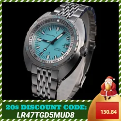 Seestern-Reloj de buceo para hombre, pulsera de cristal de zafiro mecánico automático con fecha luminosa, resistente al agua, 200m, Retro v3 SUB300T