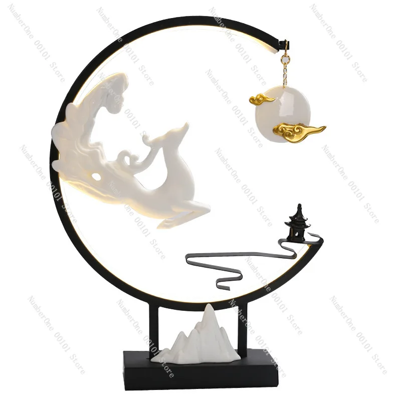 New Chinese-style Zen lamp circle backflow incense burner, Chang'e flying to the moon creative home living room desktop ornament
