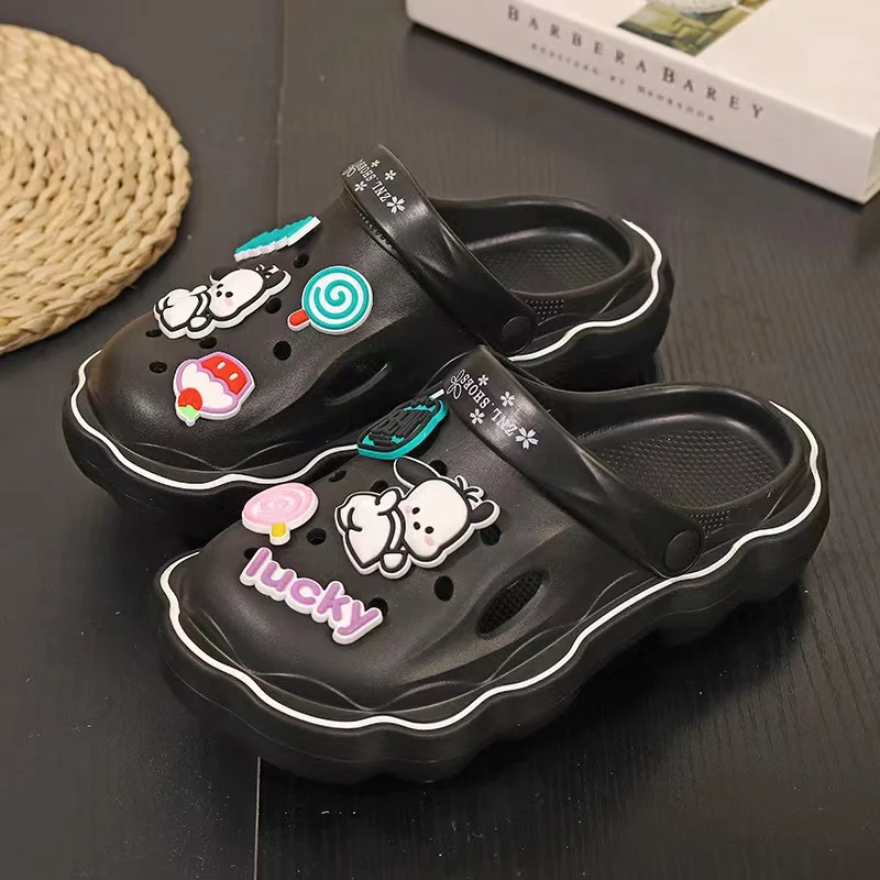 Sanrio Pochacco Slippers Cartoon Kawaii Cute Anime Student Outdoor Home Bathroom Bathing Anti-Slip Sandal Kids Toys Girls Gifts