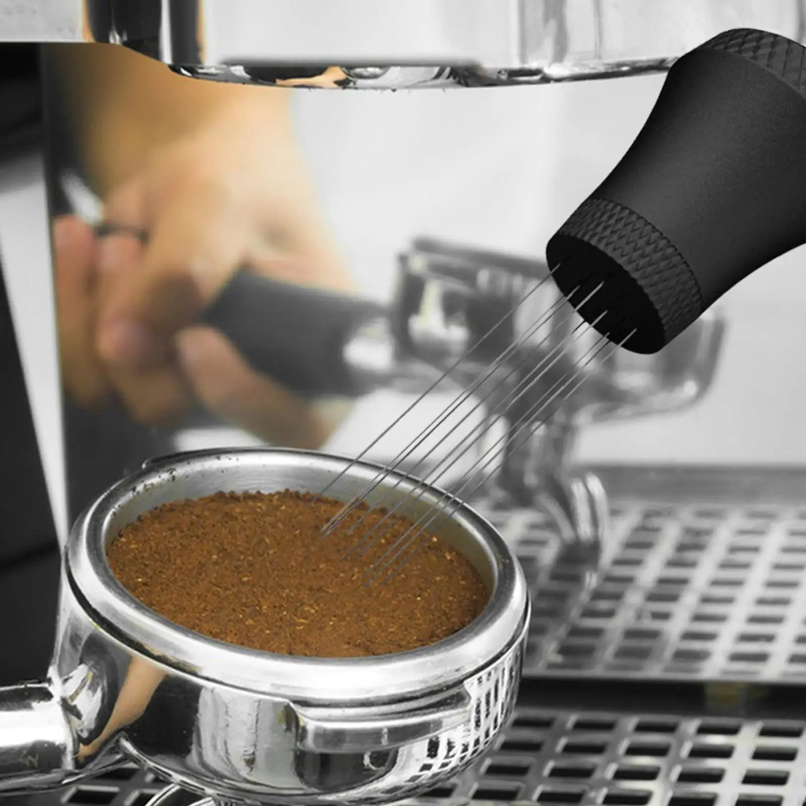 

Espresso Coffee Stirrer Portable with Stand Professional Coffee Tamper Distributor for Restaurant Home Kitchen Bar Coffee Shop