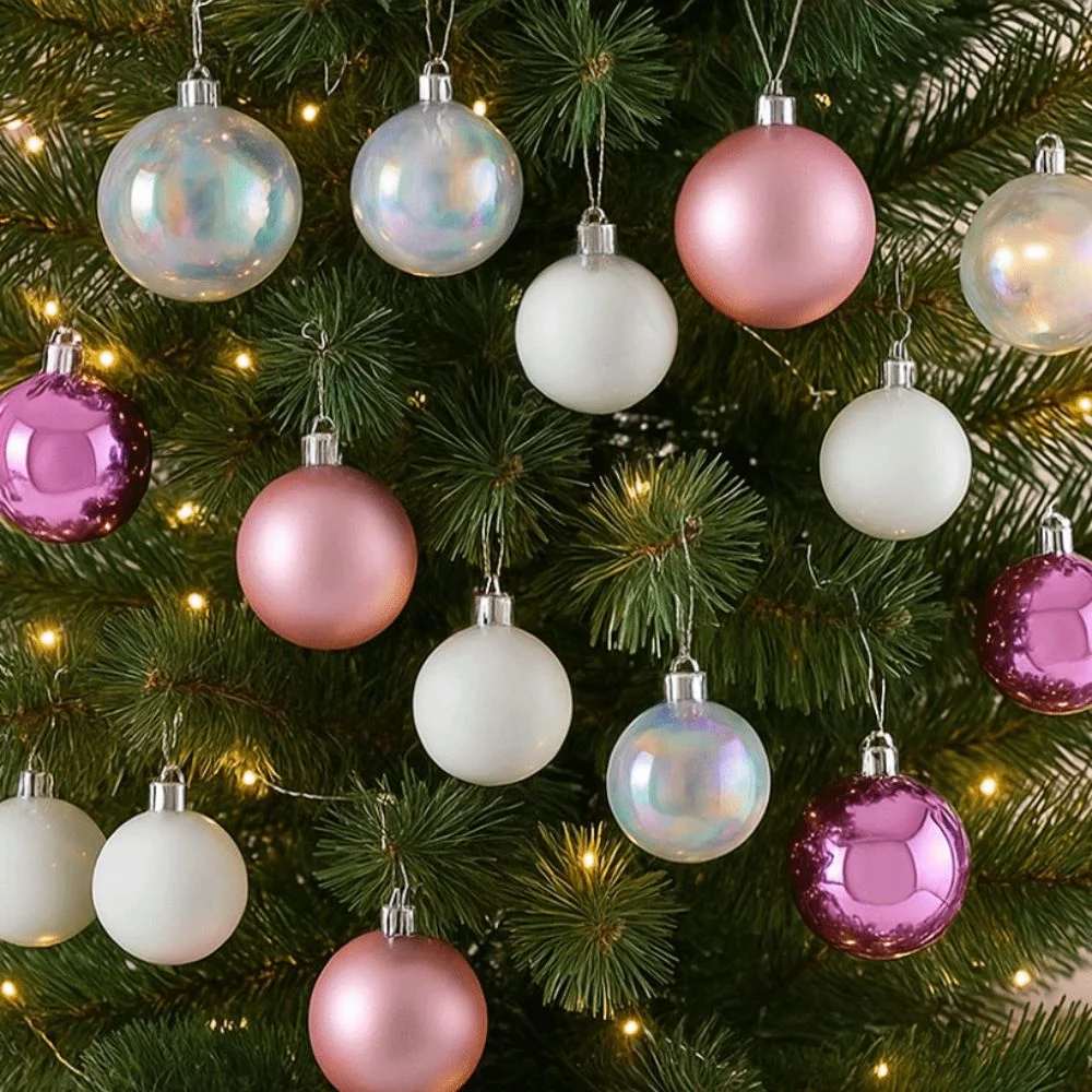 

24pcs 6CM Christmas Balls Plastic Waterproof Xmas Decorative Hanging Ornaments Shatterproof Electroplated Xmas Tree Bauble Ball