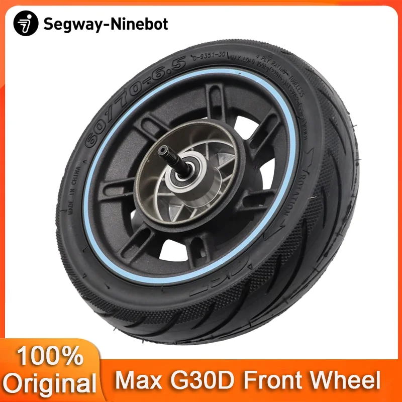 

Оригинальное переднее колесо в сборе для самоката Ninebot by Segway G30D, 60/70-6.5, передняя ступица колеса с бескамерной шиной, запасные части