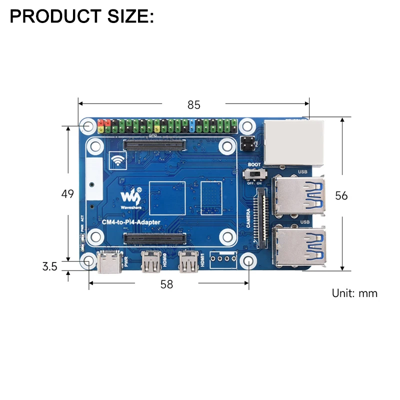 CM4 To Pi 4B Adapter for Raspberry Pi CM4 with GPIO HDMI-compatible 4-Ch USB 3.0 Ethernet Alternative Solution for RPi 4B