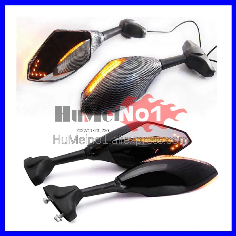 2X Turn Lights Side Mirrors For YAMAHA YZF1000R Thunderace YZF 1000R 1996 1997 1998 99 00 01 02 03 Turn Signal Rearview Mirrors