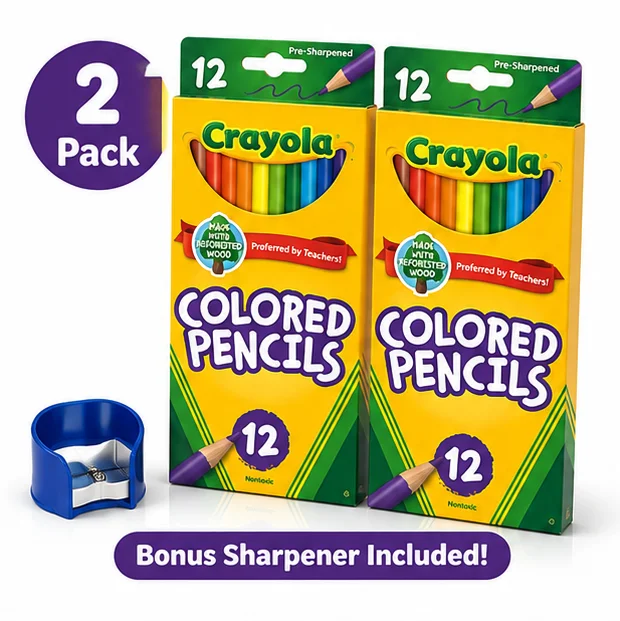 Crayola Art Supply - Crayola uitwisbare kleurpotloden, voorgepunt, heldere kleuren,