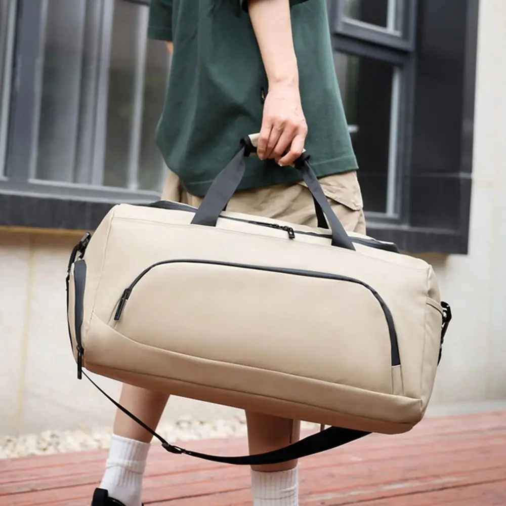 

Large Capacity Travel Duffel Bag Dustproof with Shoe Compartment Sports Fitness Bag Wear Resistant Portable Clothing Storage Bag