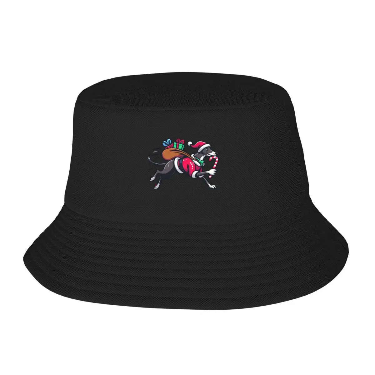 

Greyhound Dog Christmas Bucket Hat Fishing Caps Mountaineering Kids Hat Hat Men's Women's