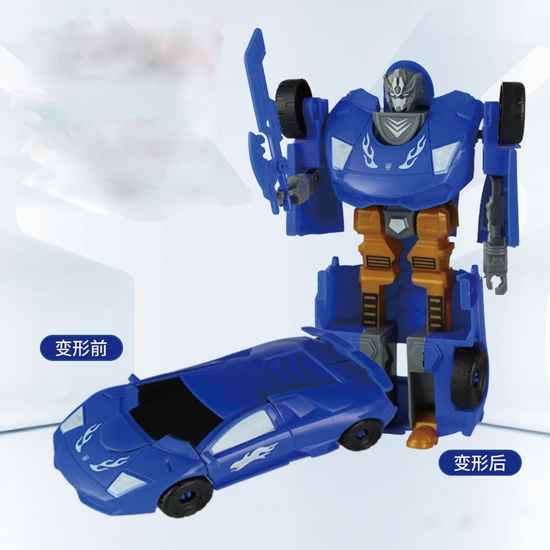 1 stks Mini Transformatie Auto Kids Klassieke Robot Auto Speelgoed Cartoon Figuren Plastic Vervorming Speelgoed Kinderen Jongens Ornamenten Geschenken