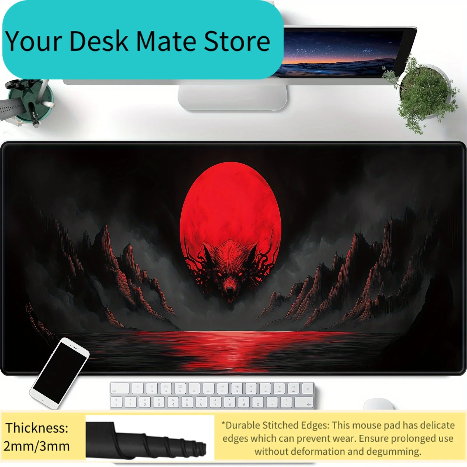 Letter Number Printed Mouse Pad Non-Slip Rubber Base Washable Cloth Surface For Gaming Office PC Desk
