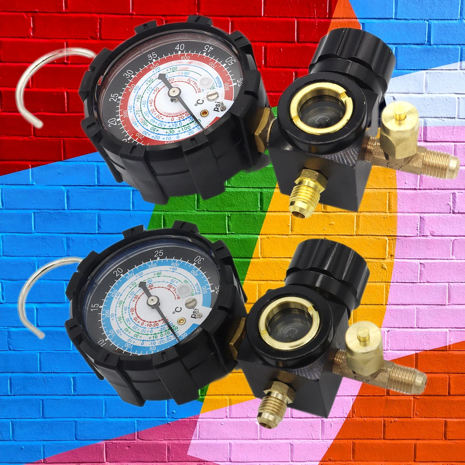 R134A Low Side Pressure Gauge R410A R22 R404A Single Manifold Gauge with Control Valve for Air Condition Refrigerant Charging