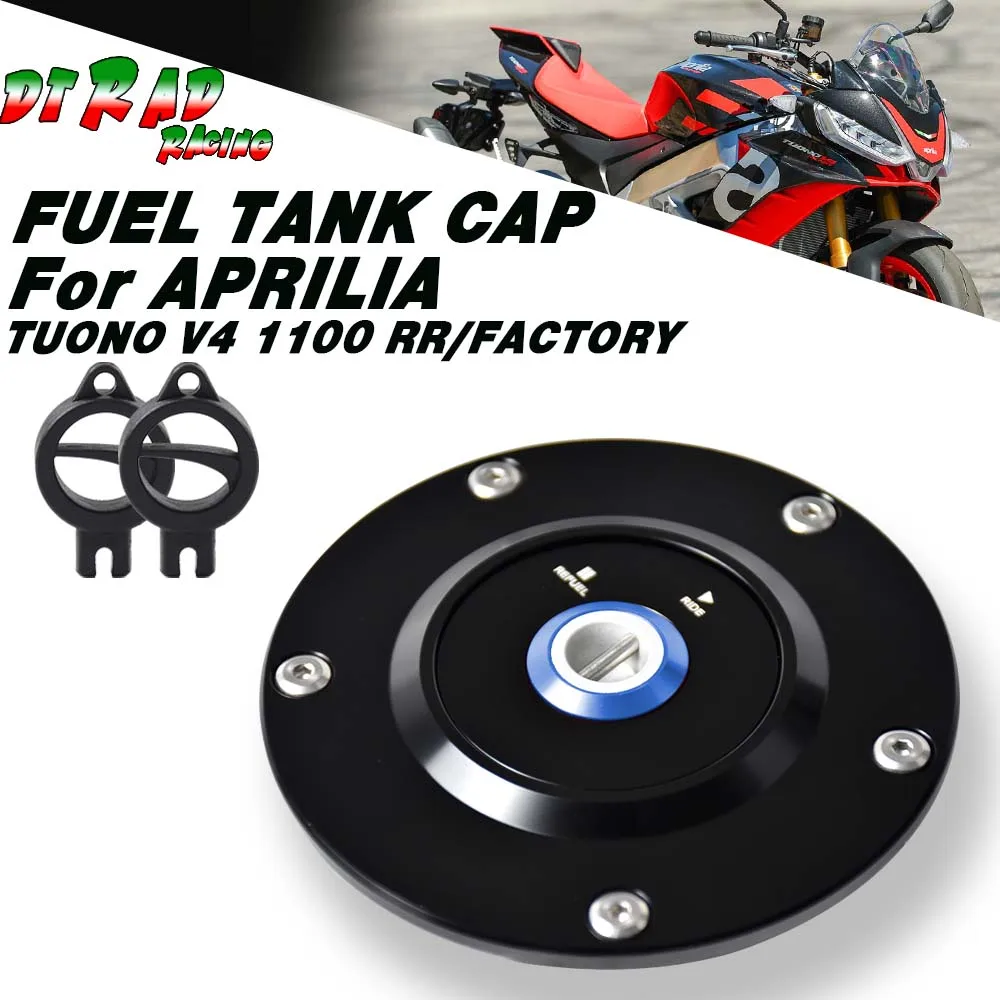 Motorcycle Lockable Fuel Tank Cap For APRILIA TUONO V4 1100 RR 2015-2021/V4 1100 FACTORY 2015-2022 With Key Gasoline Tank Cover