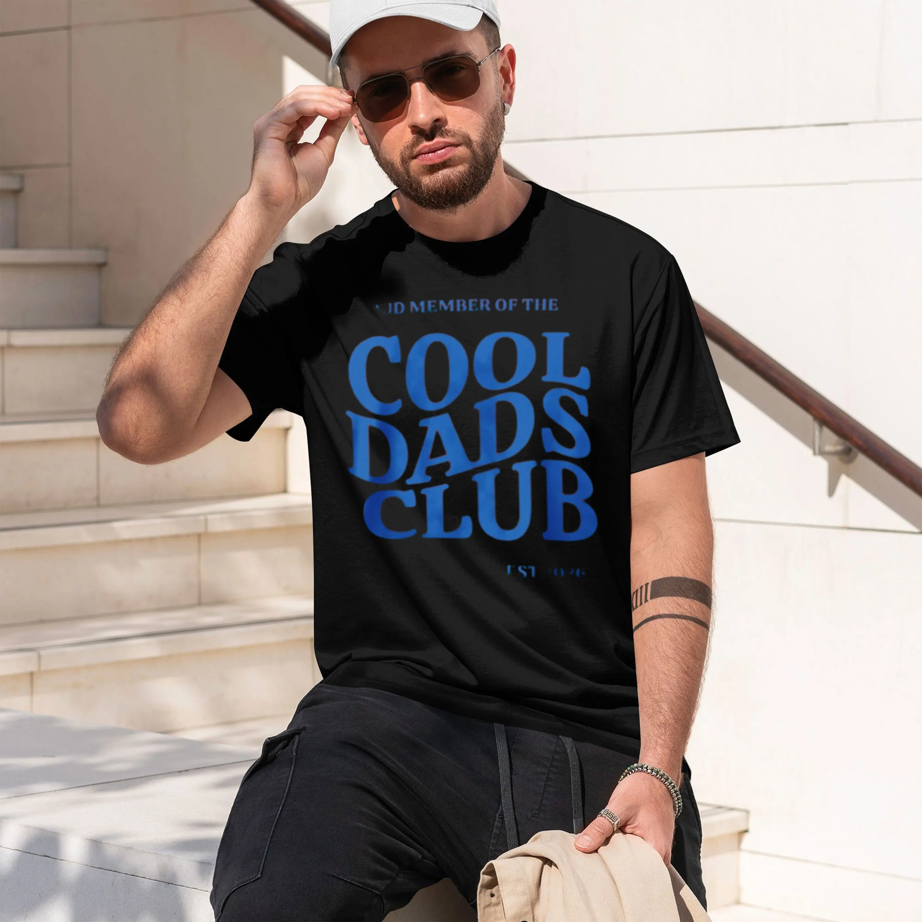 Cool Da Club EST Letter Print d Red T Shirt Men Funny Father’s Day Casual Short Sve Fashion Men Clothing 2026 New Model Short-sl