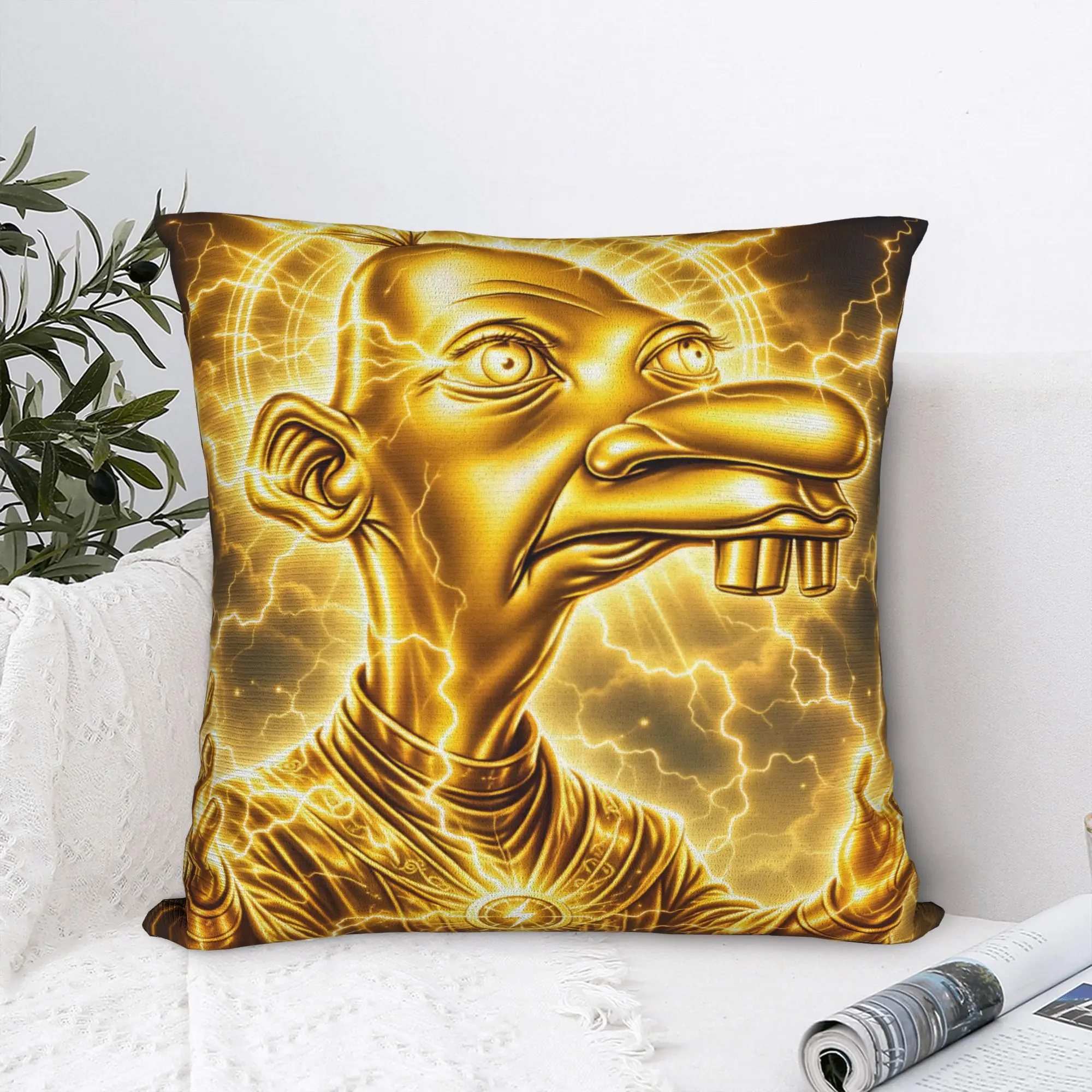 Tung Tung Sahur Golden Long Nose Meme Pillow Case  Comfy Pillow Cover For Living Room Chair Kawaii Pillowcases